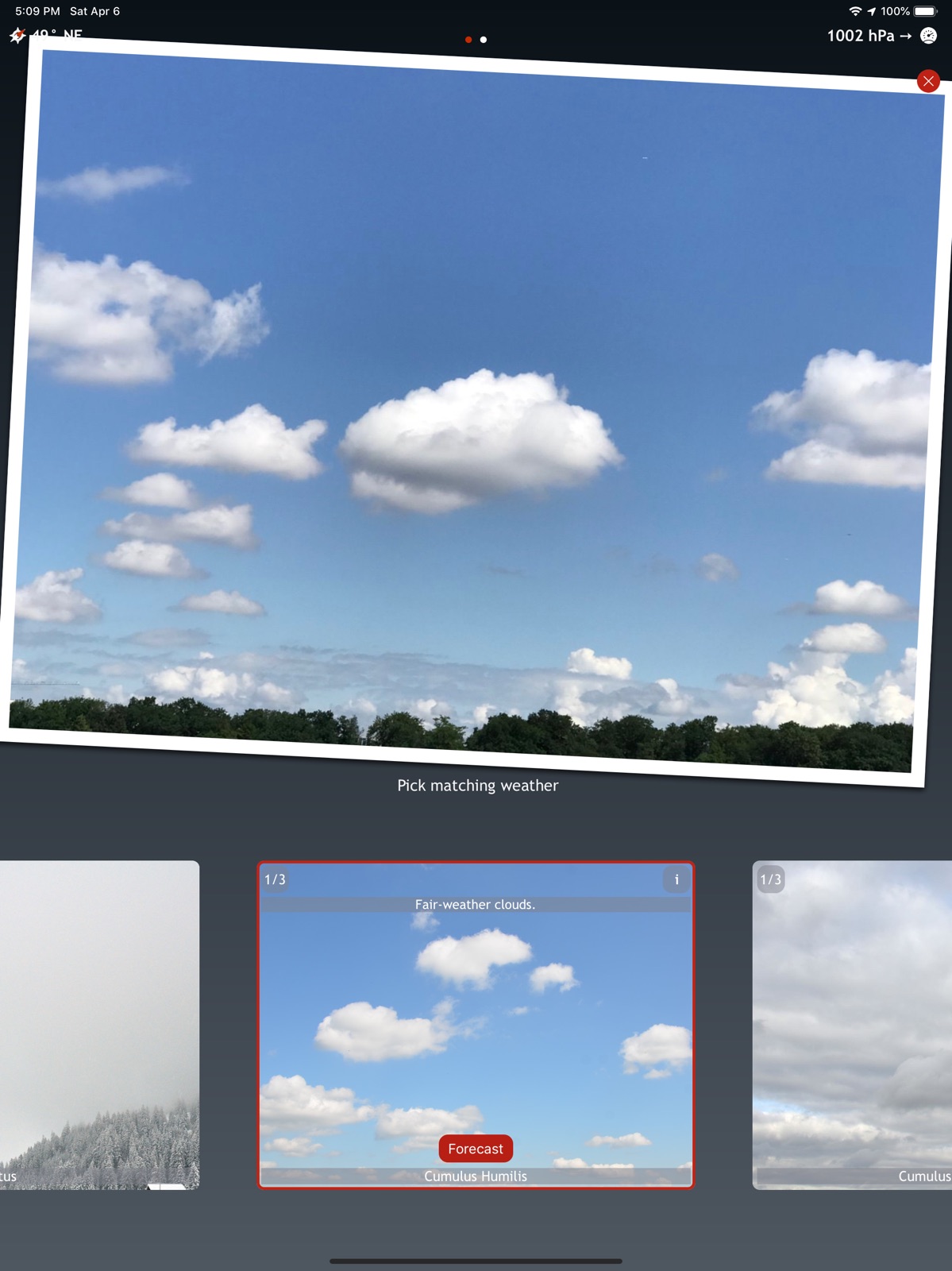 WeatherSelfie ipad screenshot 1