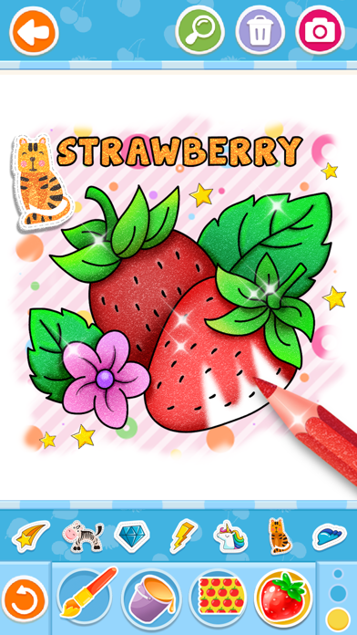 Glitter fruits coloring Screenshot