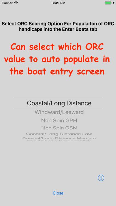 Sailing Handicap Calculator Screenshot