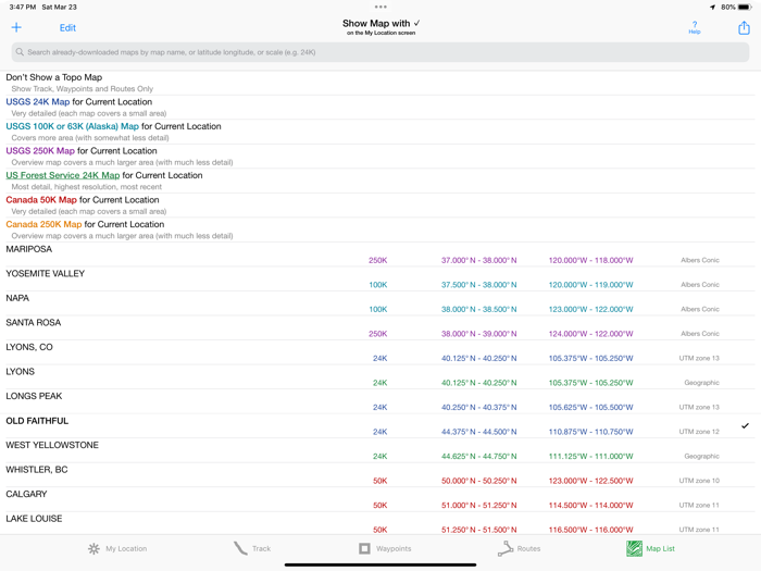 iHikeGPS  Classic Topo Maps