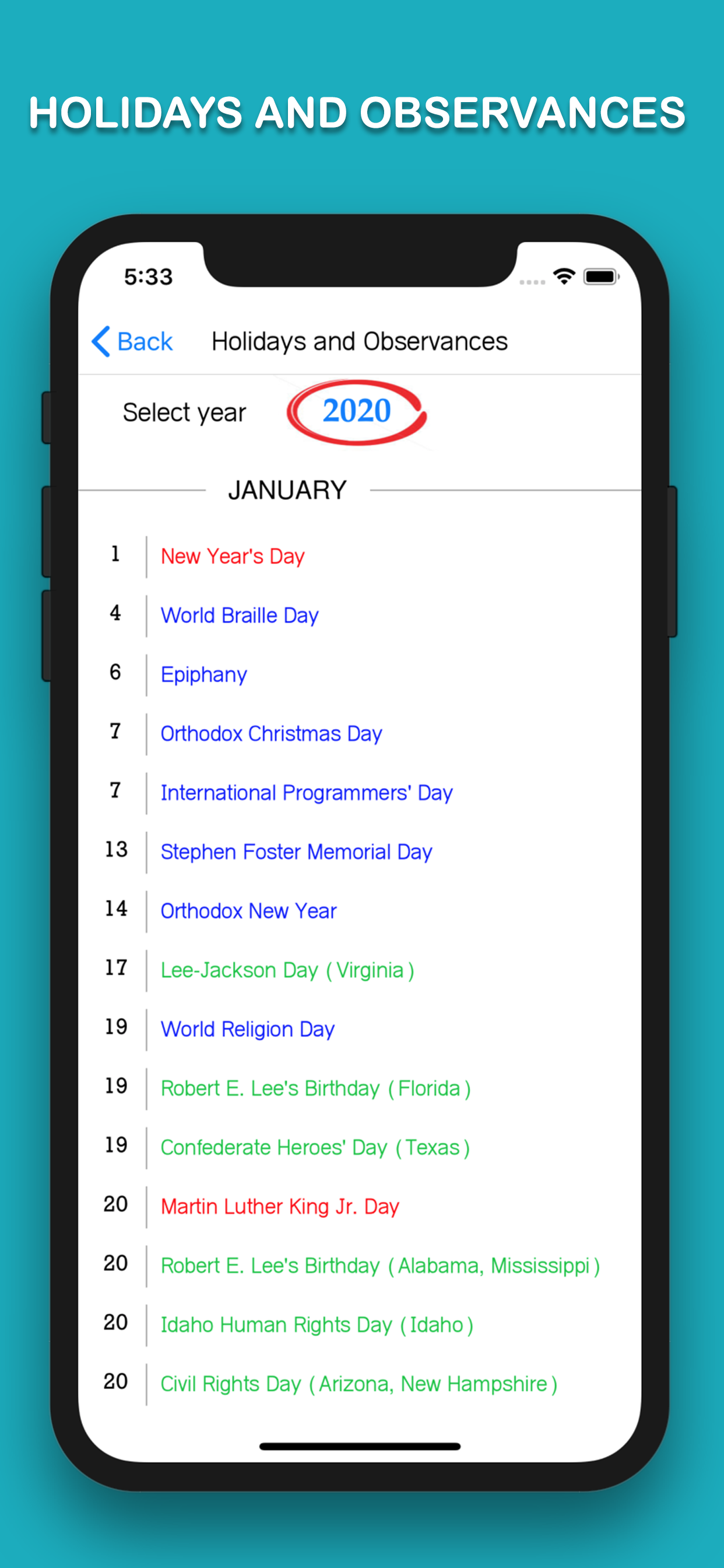 US Holiday Calendar screenshot 6