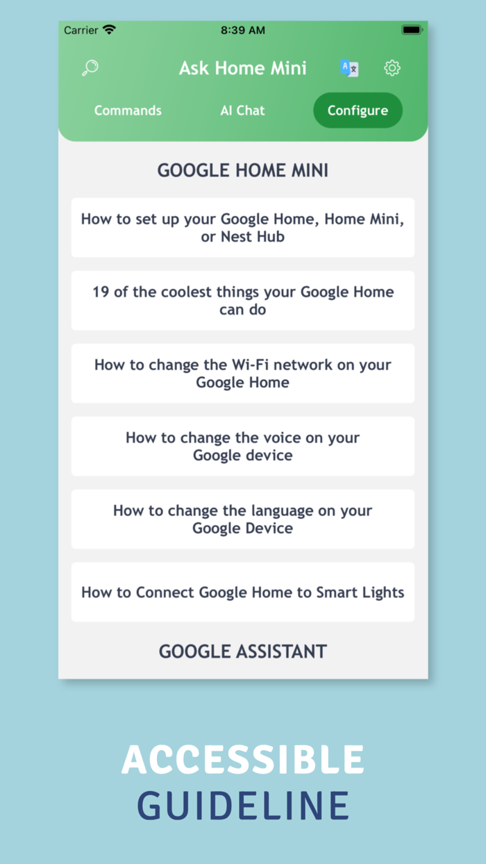 App for Home Mini for Google