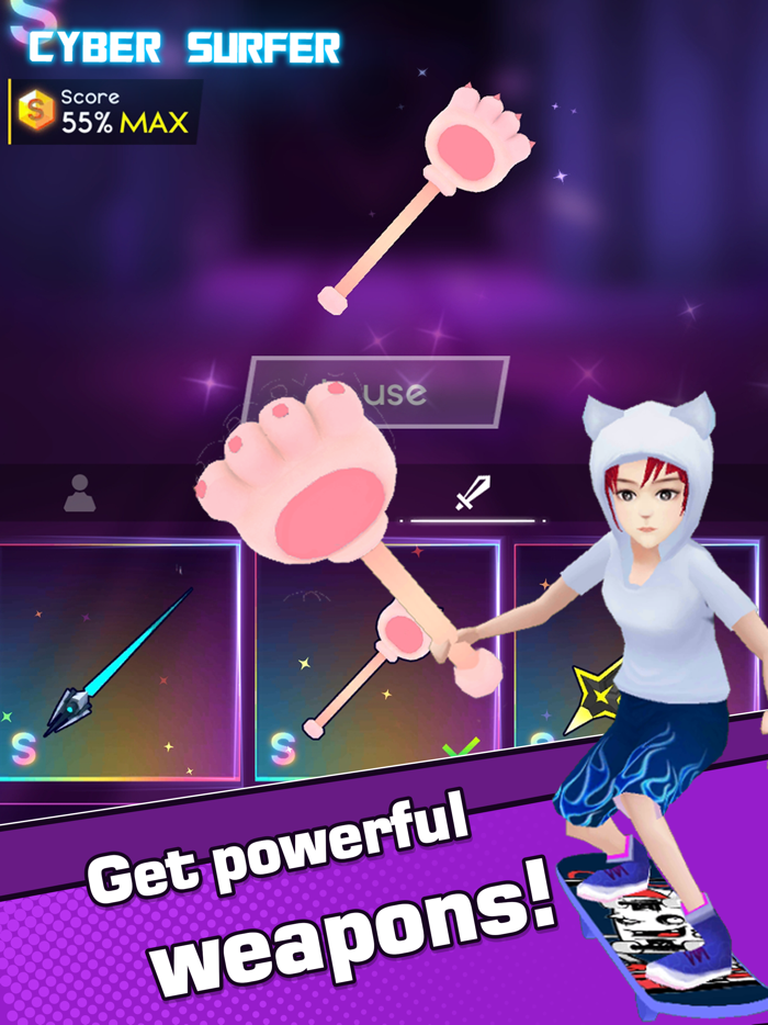 Cyber Surfer EDM and Skateboard