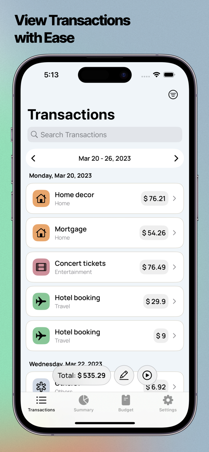 Budgie Expense and Budget
