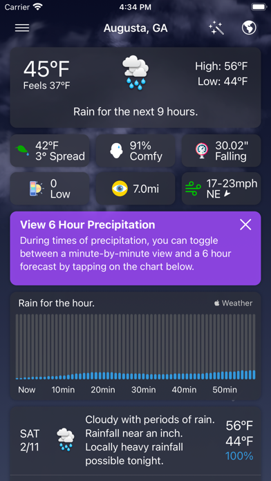 Screenshot #1 pour Forecast Bar - Weather + Radar