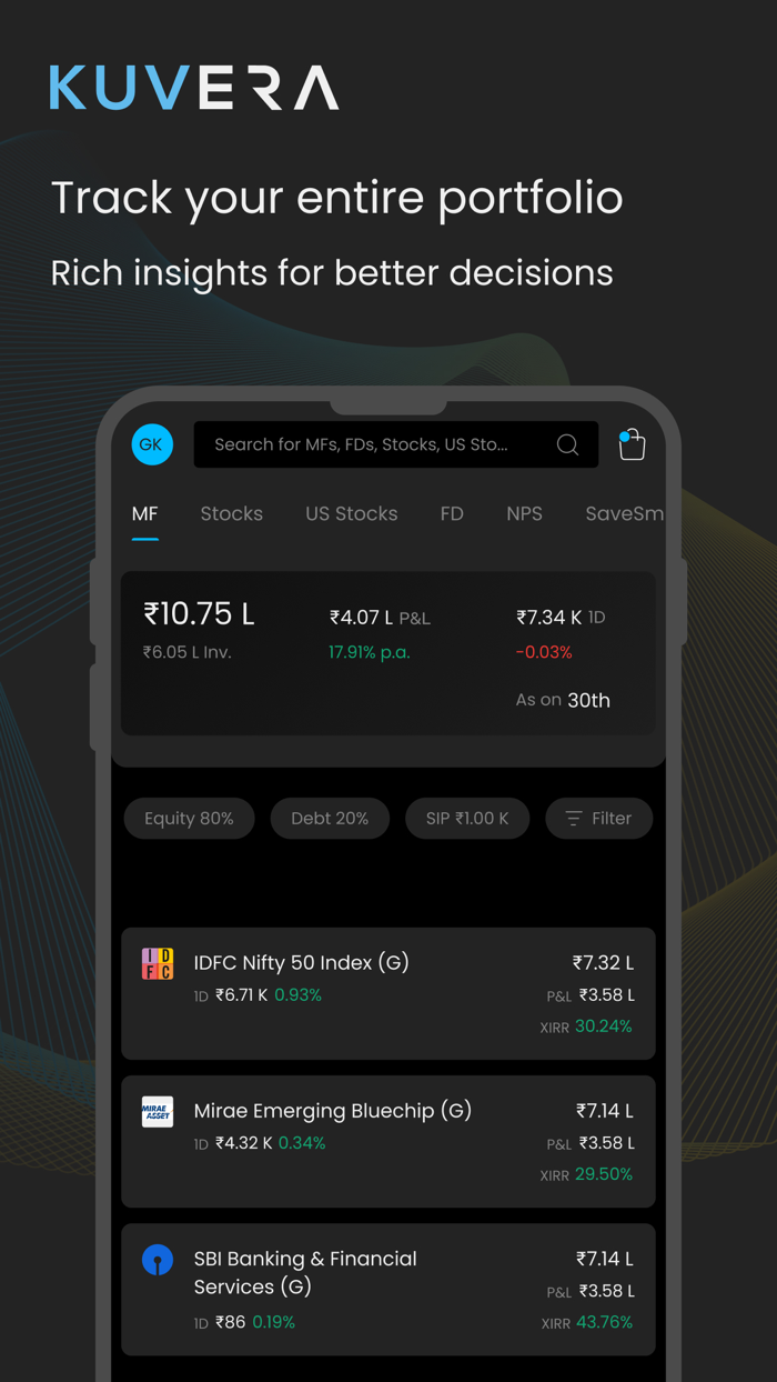 Kuvera - Stocks and Mutual Funds