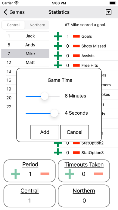Field Hockey Statistics Screenshot