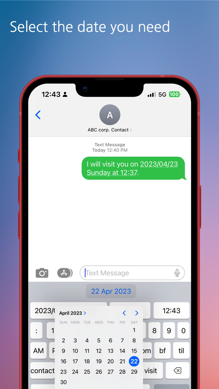 Date and Time Keyboard