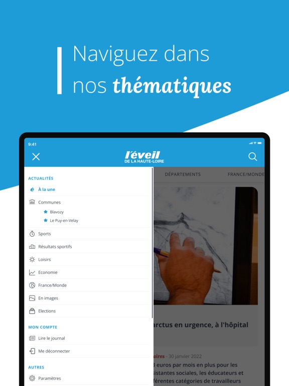 L'Eveil iPad screenshot 4 - News app