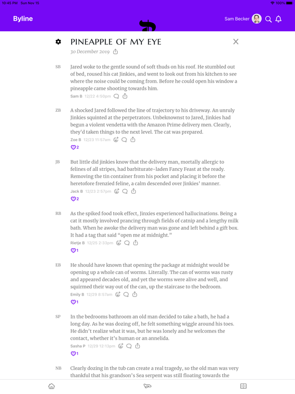 Byline: Multiplayer Writing iPad screenshot 6 - Entertainment app