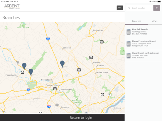 Ardent eBanking iPad screenshot 2 - Finance app