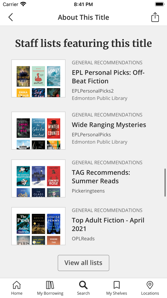 #5. Edmonton Public Library (iOS) 由: Edmonton Public Library (AB)