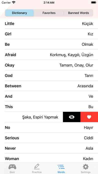 Turkish via English: TenMinute Screenshot