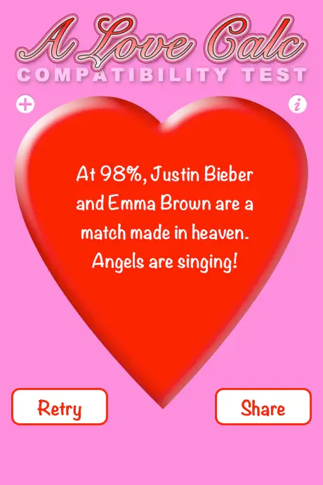 A Love Calc: Calculator Test