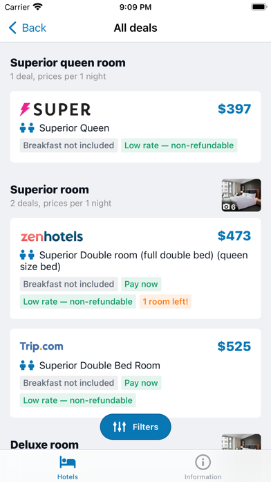 Hotels at the cheapest prices Screenshot