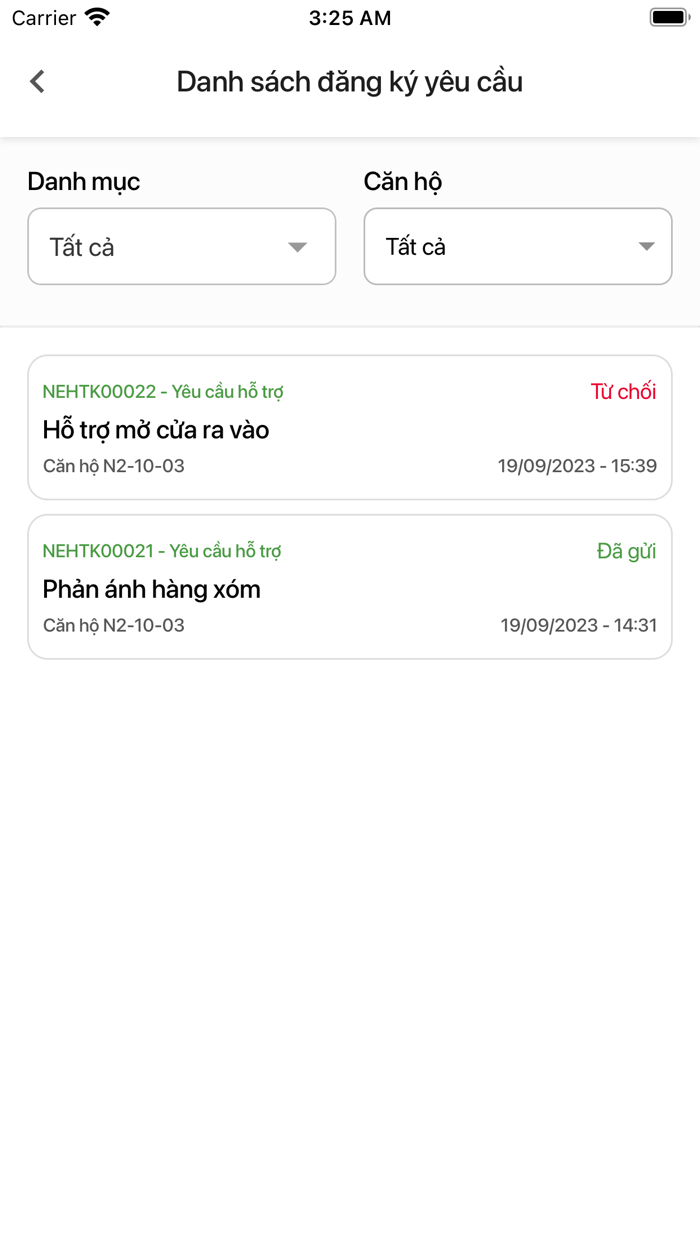 neoHome App quản lý toà nhà