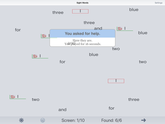 Learning Sight Words iPad screenshot