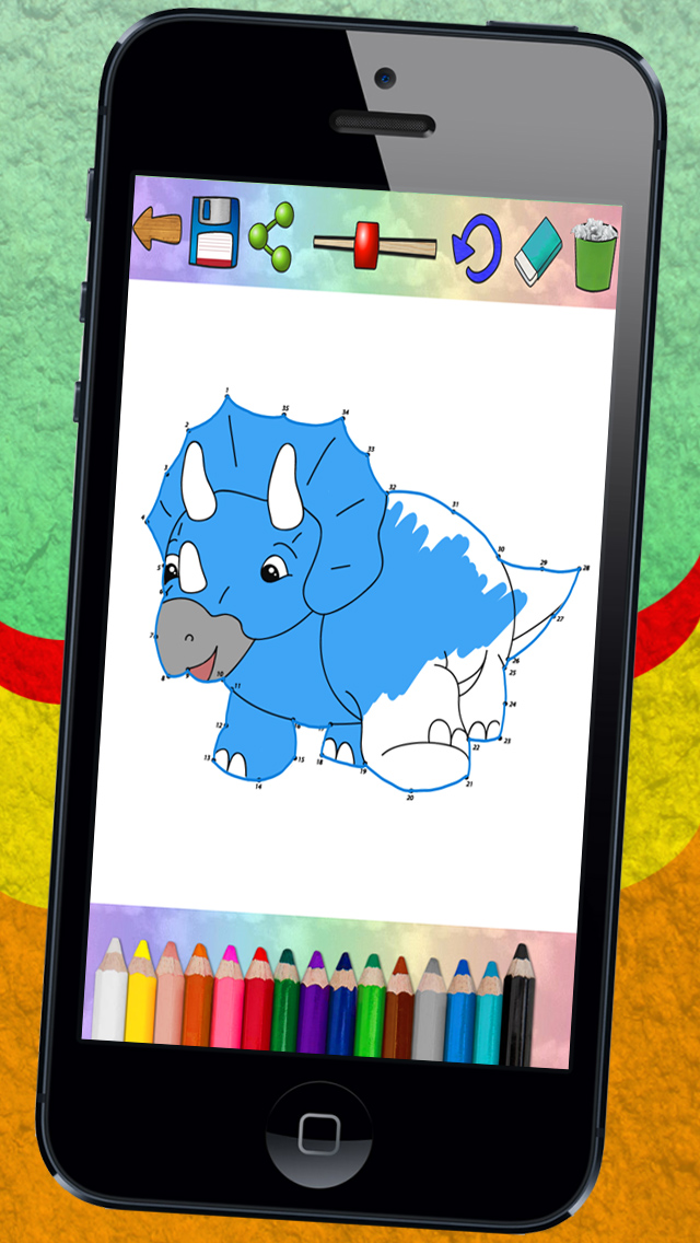 Connect and paint dinosaurs