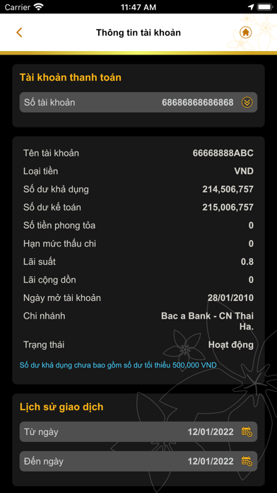 BAC A BANK Corporate Banking Screenshot