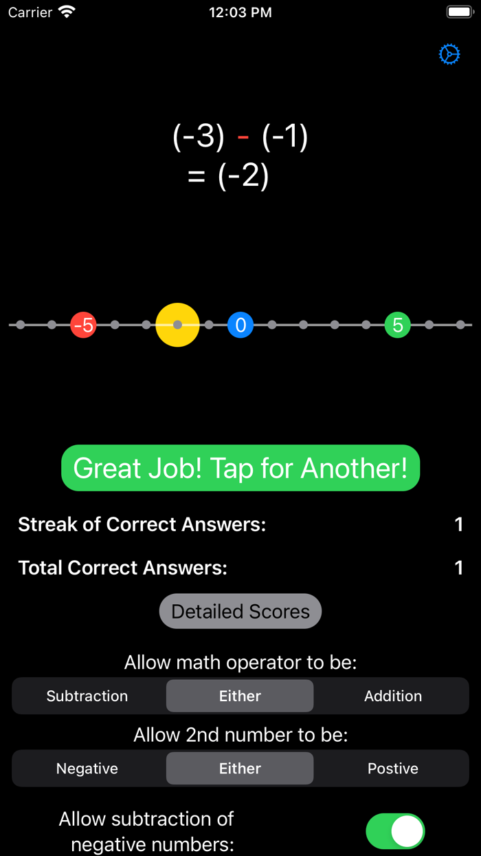 Number Line Add-Subtract Game