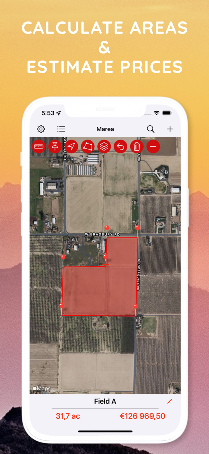 Map Area Calculator - Marea