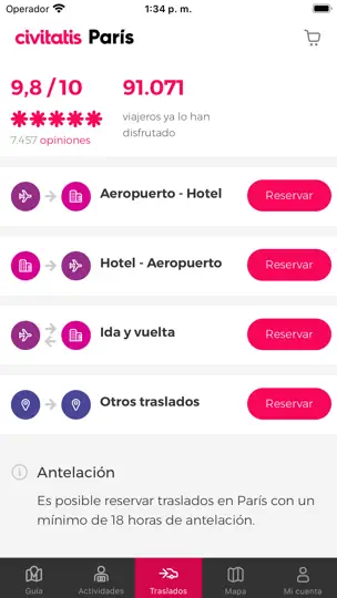 Captura de pantalla de Guía De París De Civitatis.com en iPhone 5