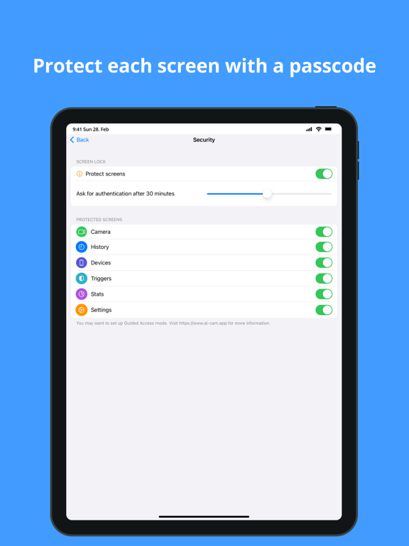 AiCam AI Smart Security Camera iPad screenshot 7 - Lifestyle app