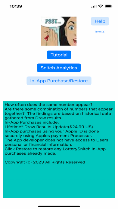 Lottery Snitch Screenshot