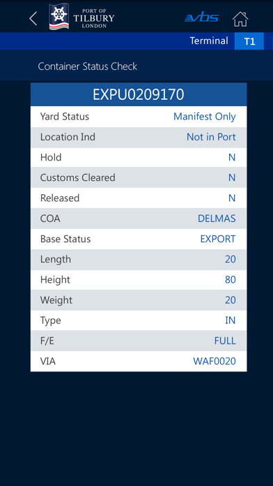 Port of Tilbury VBS Screenshot