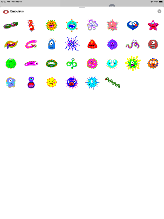 Emovirus iPad screenshot 3 - Stickers app