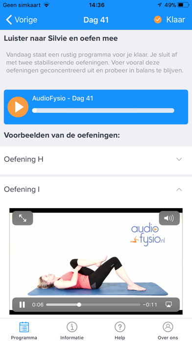AudioFysio Lage Rugpijn App screenshot