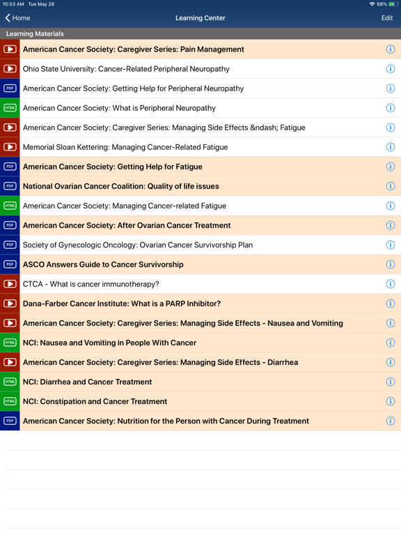 Ovarian Cancer Manager iPad screenshot 7 - Medical app