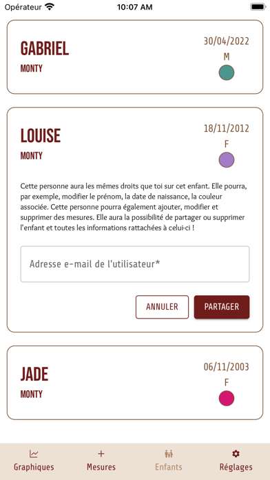 Suivi Croissance Screenshot