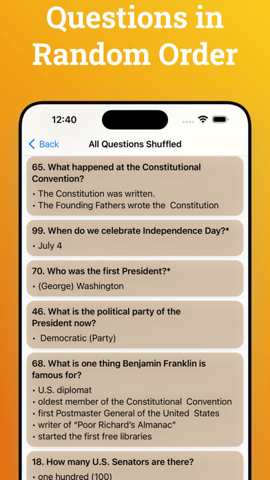 US Citizenship Test 2024: Screenshot