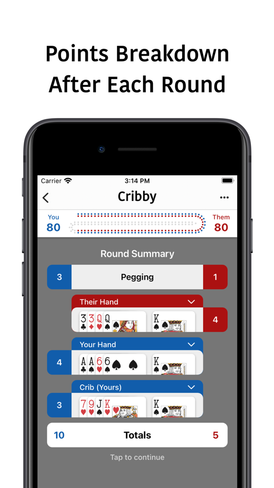 #8. Cribby - Cribbage Card Game (iOS) By: Misquamicut Technologies LLC
