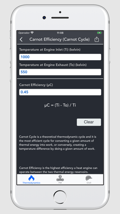 Thermodynamics Calculator lite Screenshot