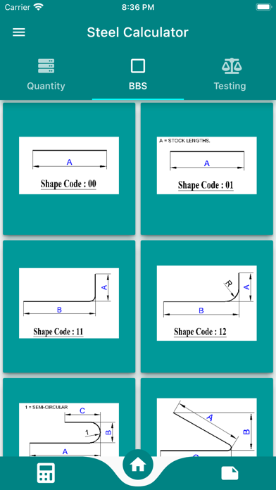 Civil Rebar, BBS Calculator Screenshot