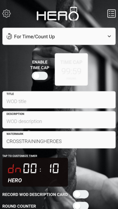 Hero WOD Recorder: video timer Screenshot