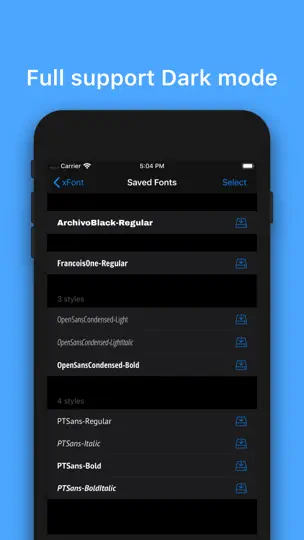 Capture d'écran de XFont - Custom Font Installer sur iPhone 6