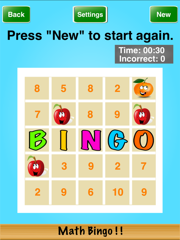 Math Bingo ! ! iPad screenshot 5 - Education app