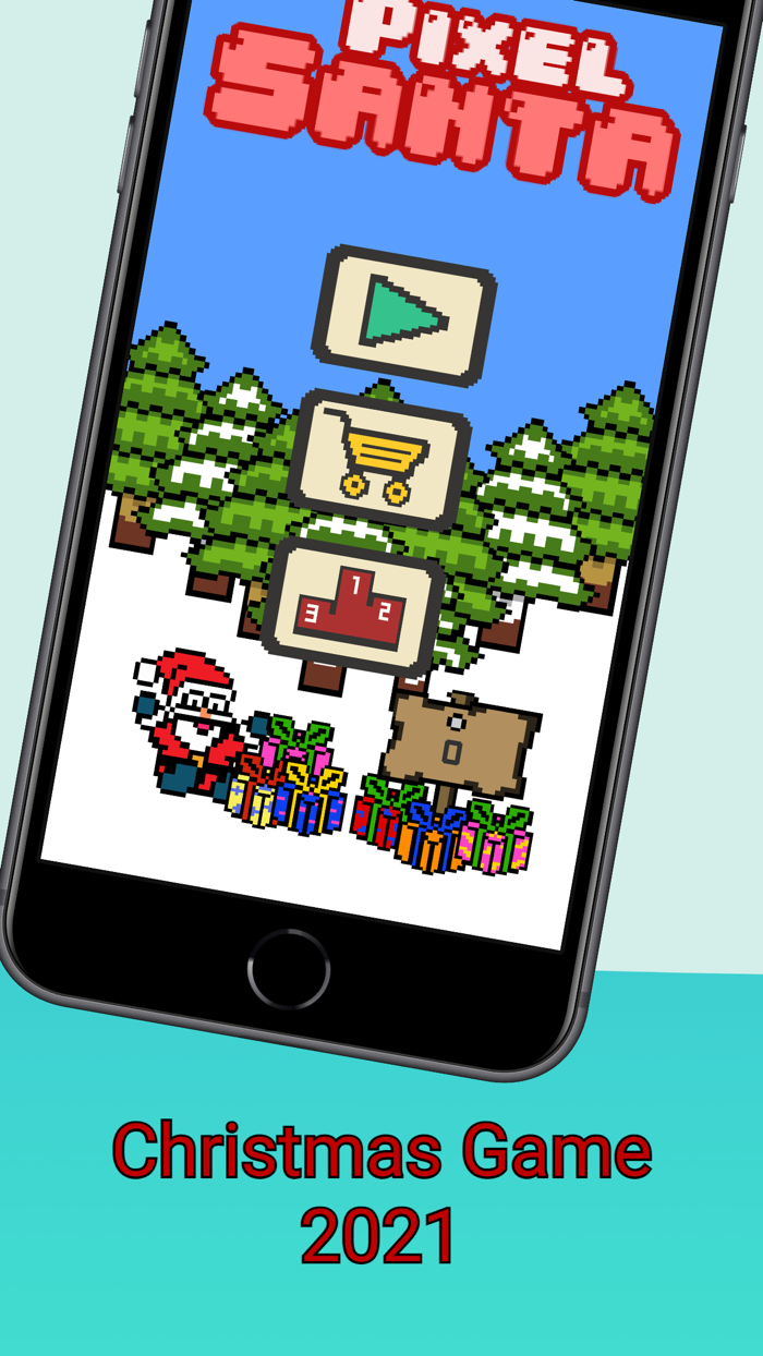 Pixel Santa Christmas Gift