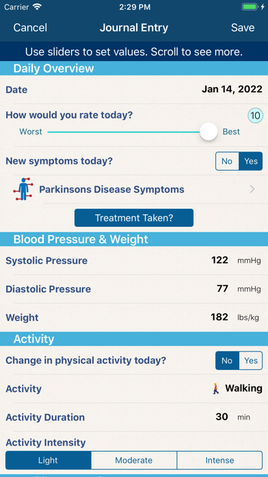 Parkinson's Disease Manager Screenshot