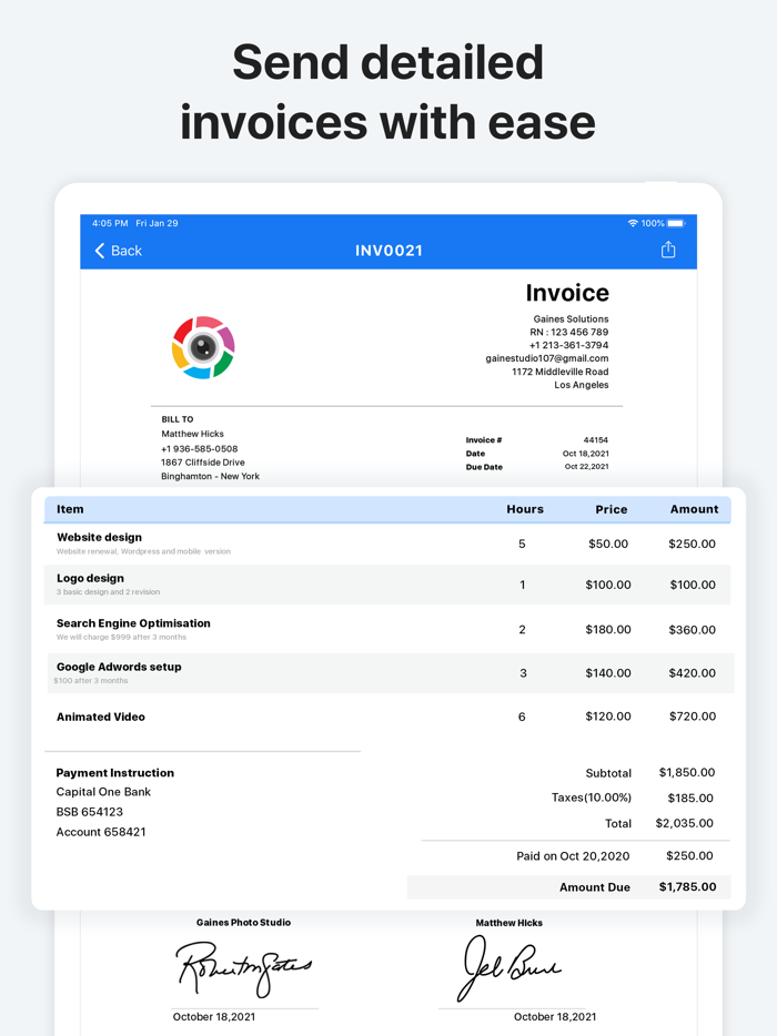 Invoice Create Quick and Simple