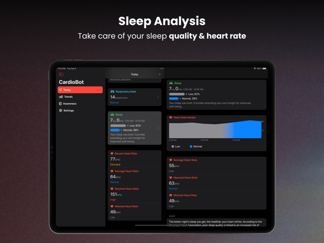 ‎CardioBot: Heart Rate Monitor Screenshot