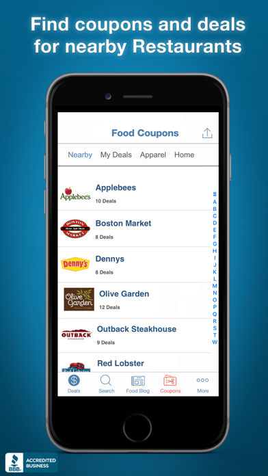 Restaurant Coupons, Food App Screenshot