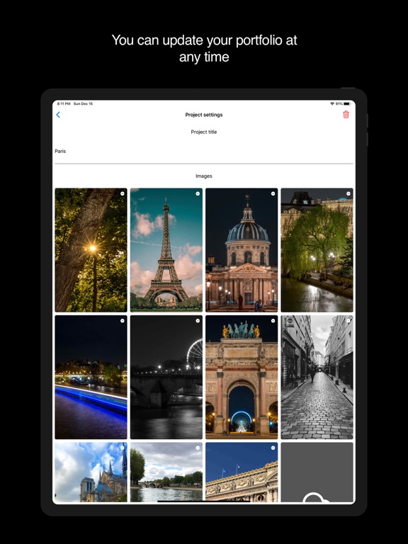ShowcaseMe, minimalist folio iPad screenshot 4 - Photo & Video app