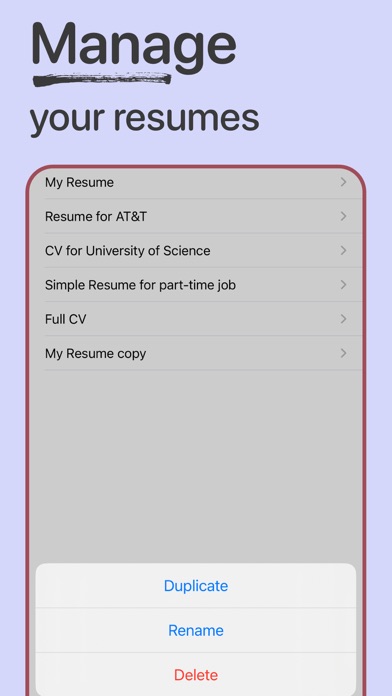 Resume Builder PDF Screenshot