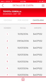 Toyota Servicios Financieros screenshot