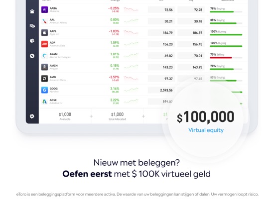 eToro: Handel & beleg iPad app afbeelding 4