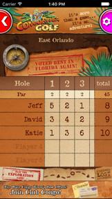 Congo River Golf Scorecard App screenshot